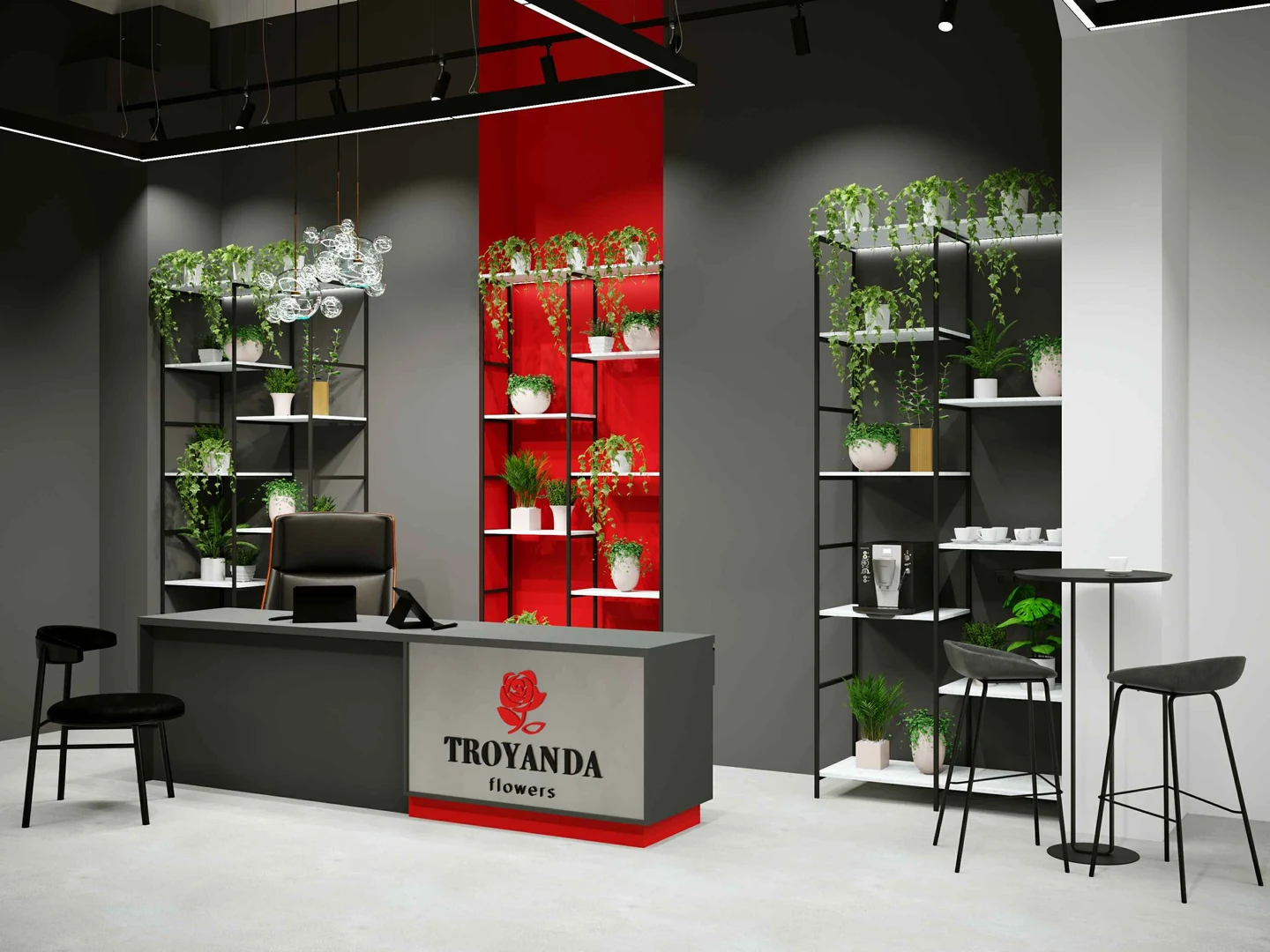 Касова зона та стелажі магазину